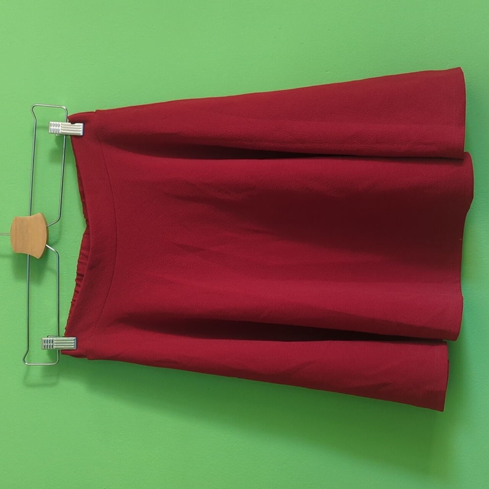 A-Line Circle Mid length Red Skirt